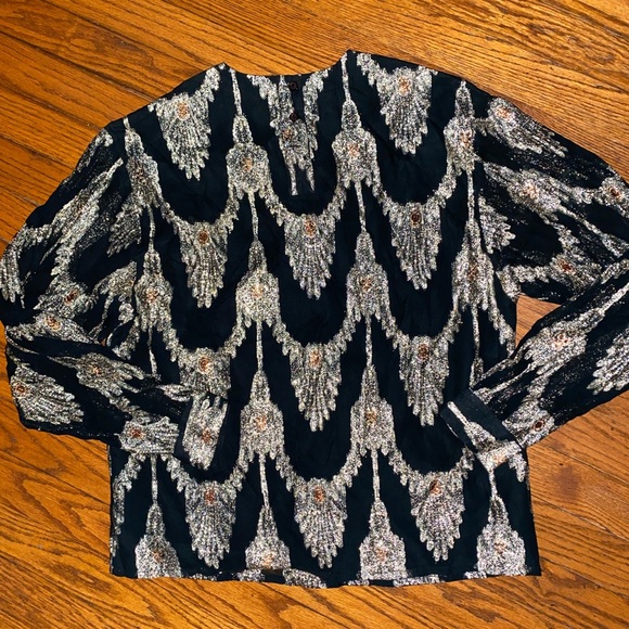 Vintage 60s Metallic steampunk Formal Evening Shirt Cocktail disco egirl Top~10 - Picture 5 of 10